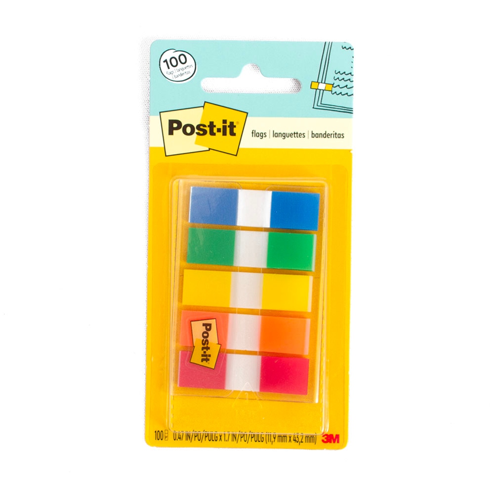 Post-its, Art & School, 3M, Togo, Small, Portable Flags, Assorted Colors, 5 count, 2089